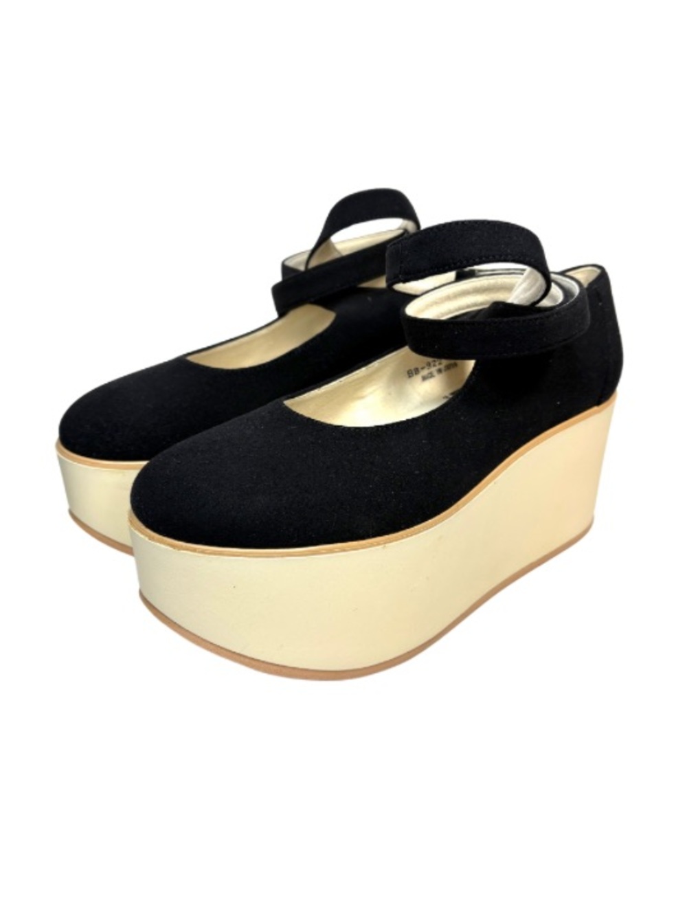 Belly Button Tokyo Bopper Black Suede Platform Ballerina Shoes |